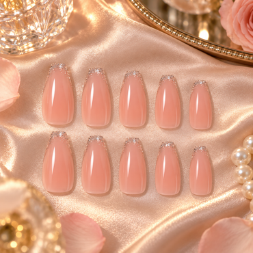 Pink Gradient Press-On Nails – Long Coffin, 24pcs
