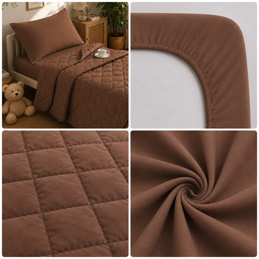 4-Piece Toddler Bedding Set – Coffee Brown