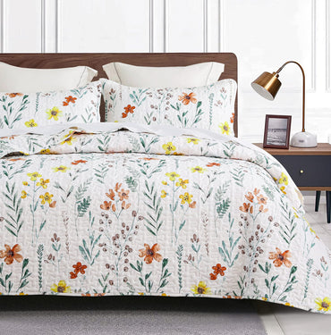 Puzzle Bedspread Three-Piece Set, Quilted Air Conditioning Blanket