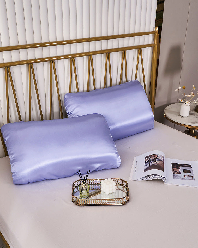 Silk-Like Elastic Pillowcase with Satin Elastic Pillow, Multiple Colors Available