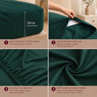 Cooling Bamboo Rayon Sheet Set – Emerald Green