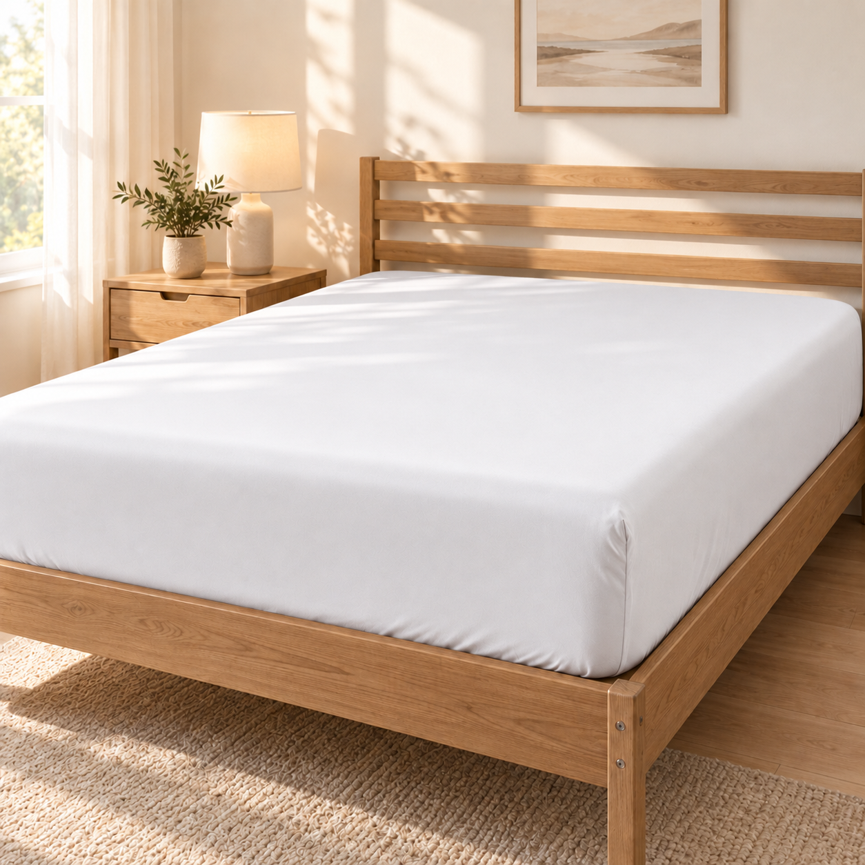 Deep Pocket Microfiber Fitted Sheet, White