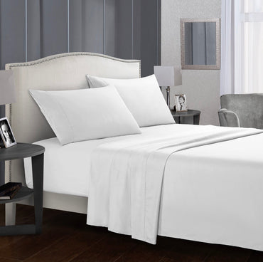 Solid Color Brushed Fabric Four-Piece Bedding Set - Modern Minimalist Bed Linens - Calm Cloud Bedding
