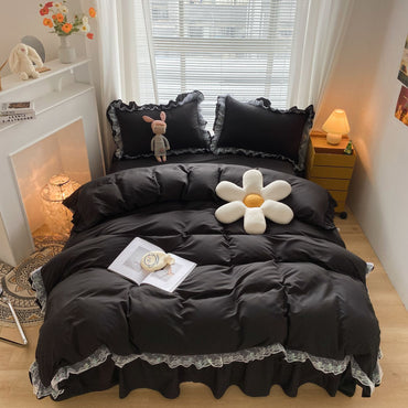 Lace Ruffled Cute Princess Style Exquisite Handmade Bedding Set - 3 Pieces - Calm Cloud Bedding