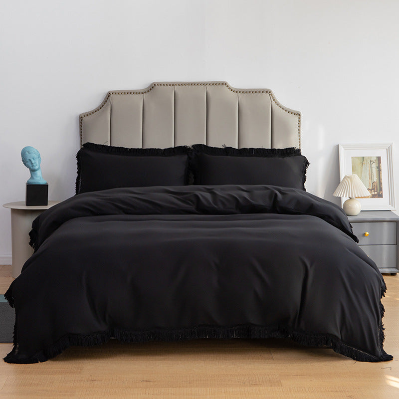 Tassel Lace Solid Color Simple Fashion Bedding Set - 3 Pieces - Calm Cloud Bedding