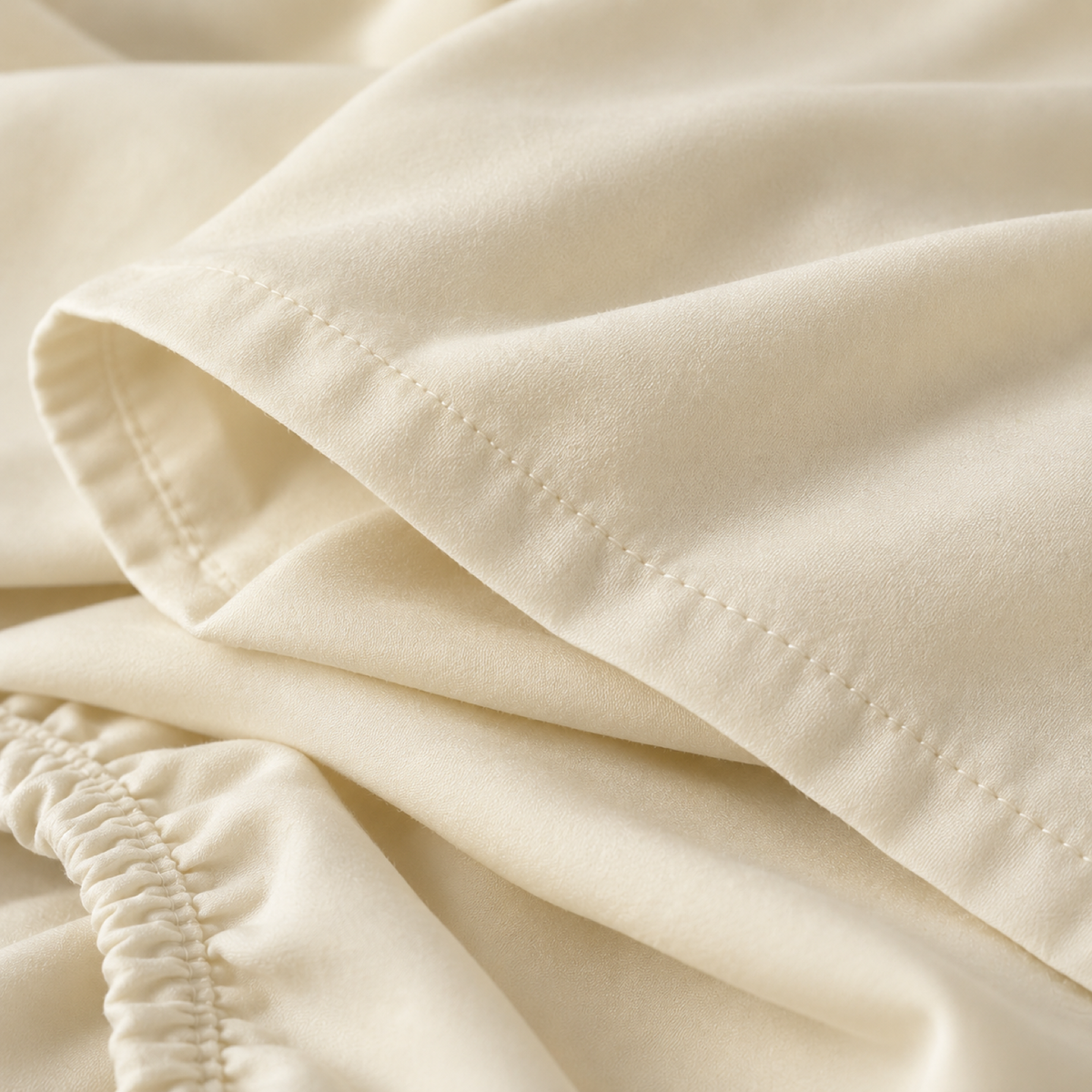 Deep Pocket Microfiber Sheet Set, Ivory — detail