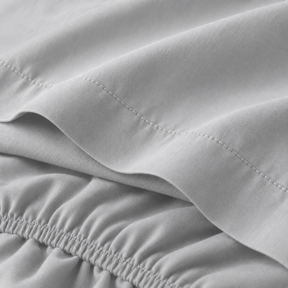 Deep Pocket Microfiber Sheet Set, Silver Grey — detail