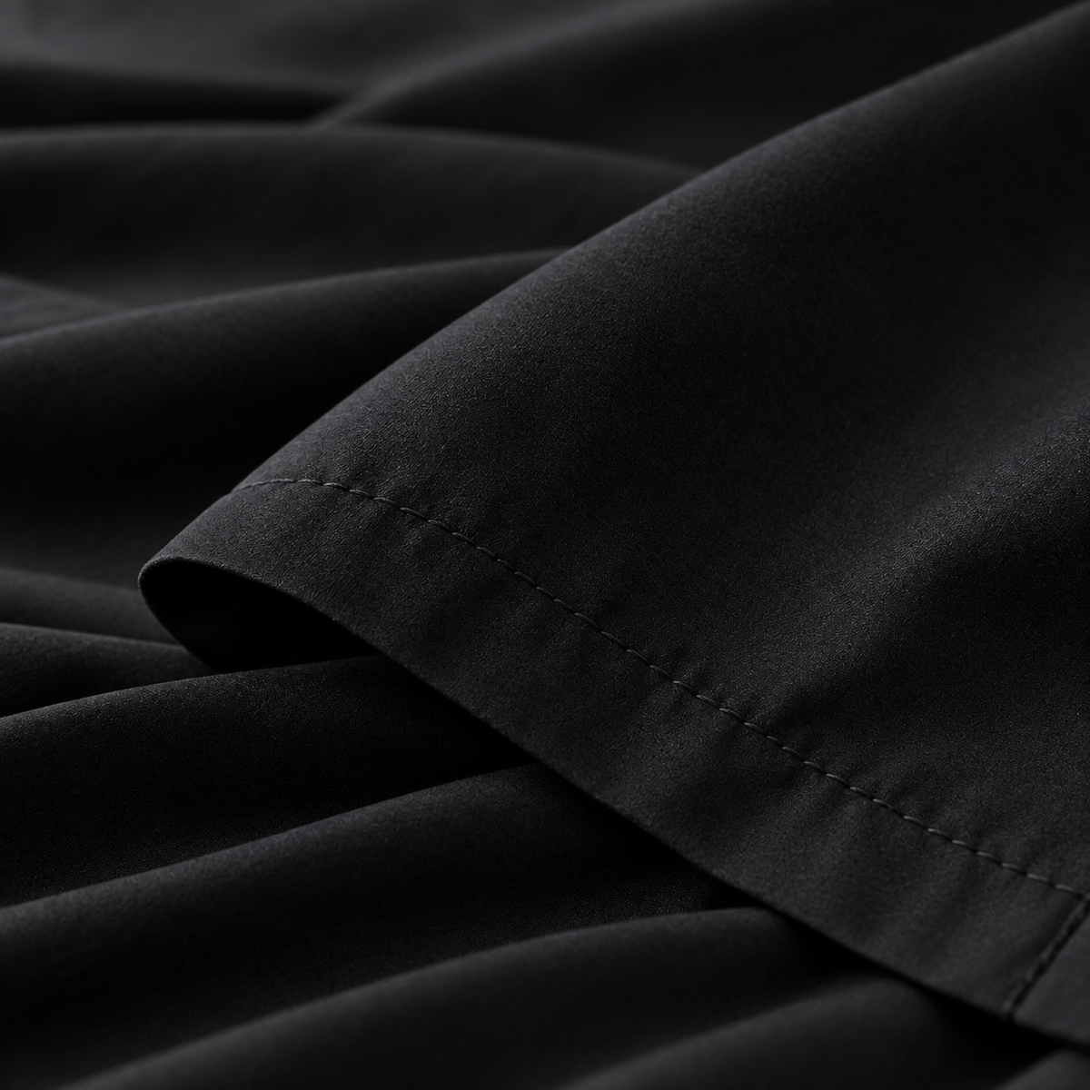 Embroidered Microfiber Sheet Set, Black — detail