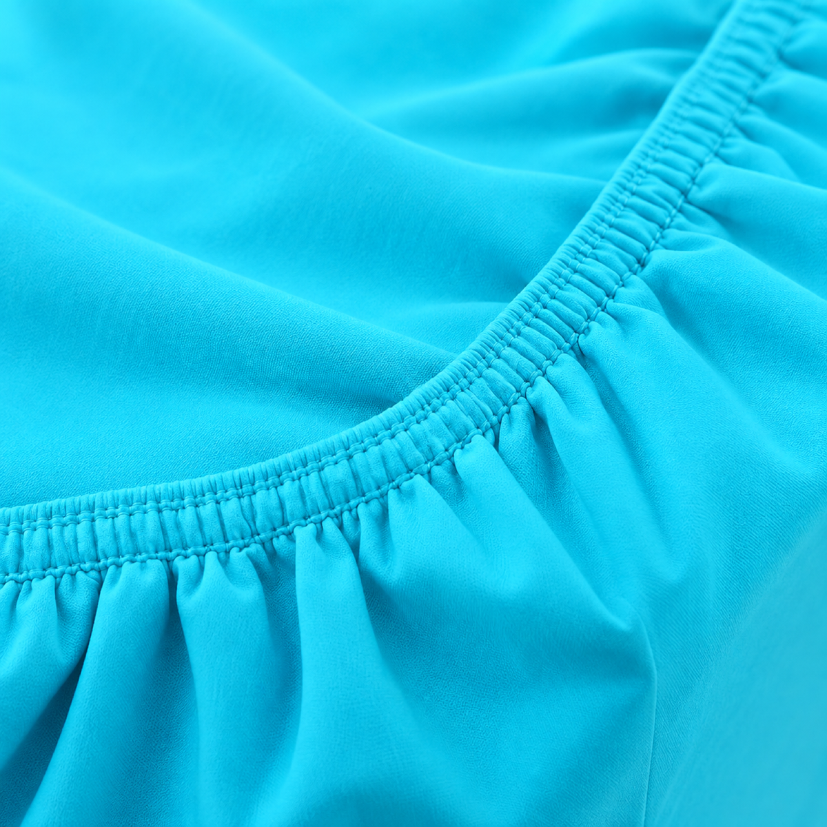 Deep Pocket Microfiber Fitted Sheet, Turquoise — detail