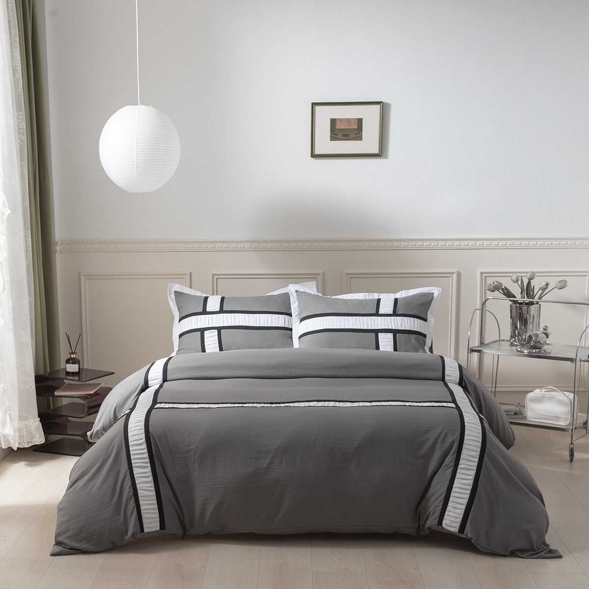 Wrinkled Brushed Duvet Cover and Pillowcase 3-Piece Set