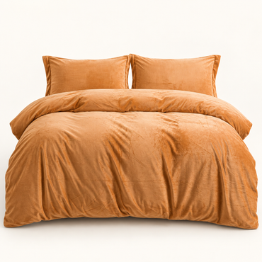 Velvet 3-Piece Duvet Cover Set, Camel — main