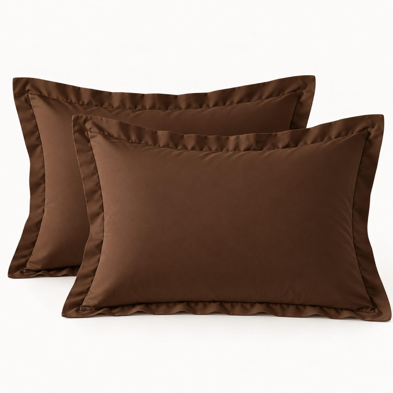 Brushed Microfiber Pillow Shams, Set of 2 — Coffee