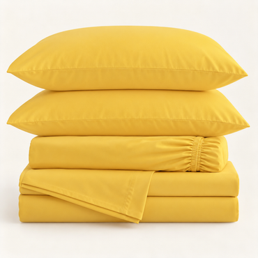 Deep Pocket Microfiber Sheet Set, Golden Yellow — main