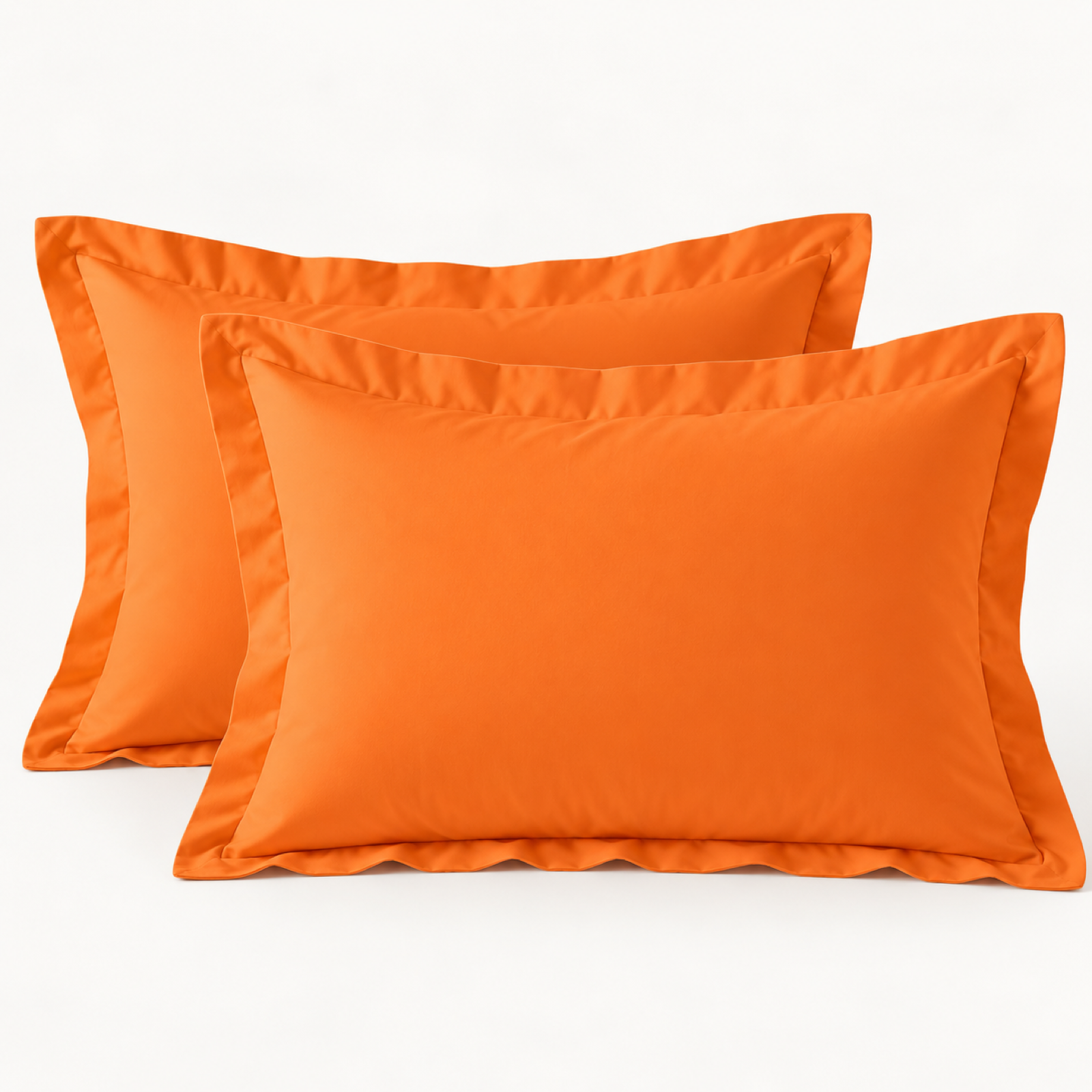 Brushed Microfiber Pillow Shams, Set of 2 — Orange