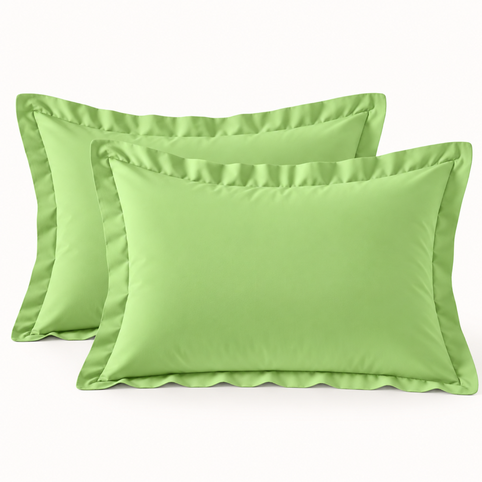 Brushed Microfiber Pillow Shams, Set of 2 — Grass Green