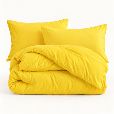 Solid Microfiber Duvet Cover Set, Yellow — main