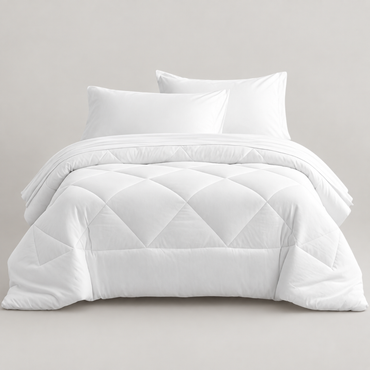 Microfiber Comforter Set with Sheets, White — main