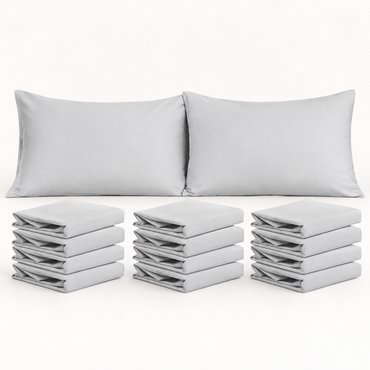 12-Pack Microfiber Pillowcases, Light Grey — main
