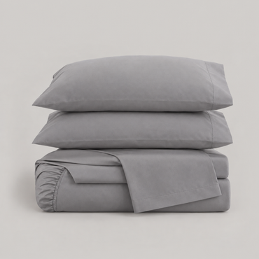 Soft-Touch Microfiber Sheet Set, Light Grey — main