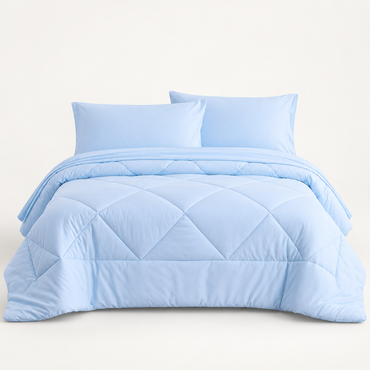 Microfiber Comforter Set with Sheets, Light Blue — main