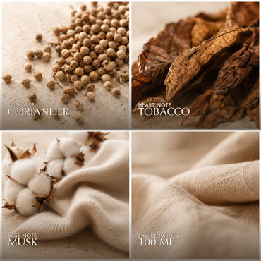 Azha Ashes of the Moon fragrance notes: coriander, tobacco, musk