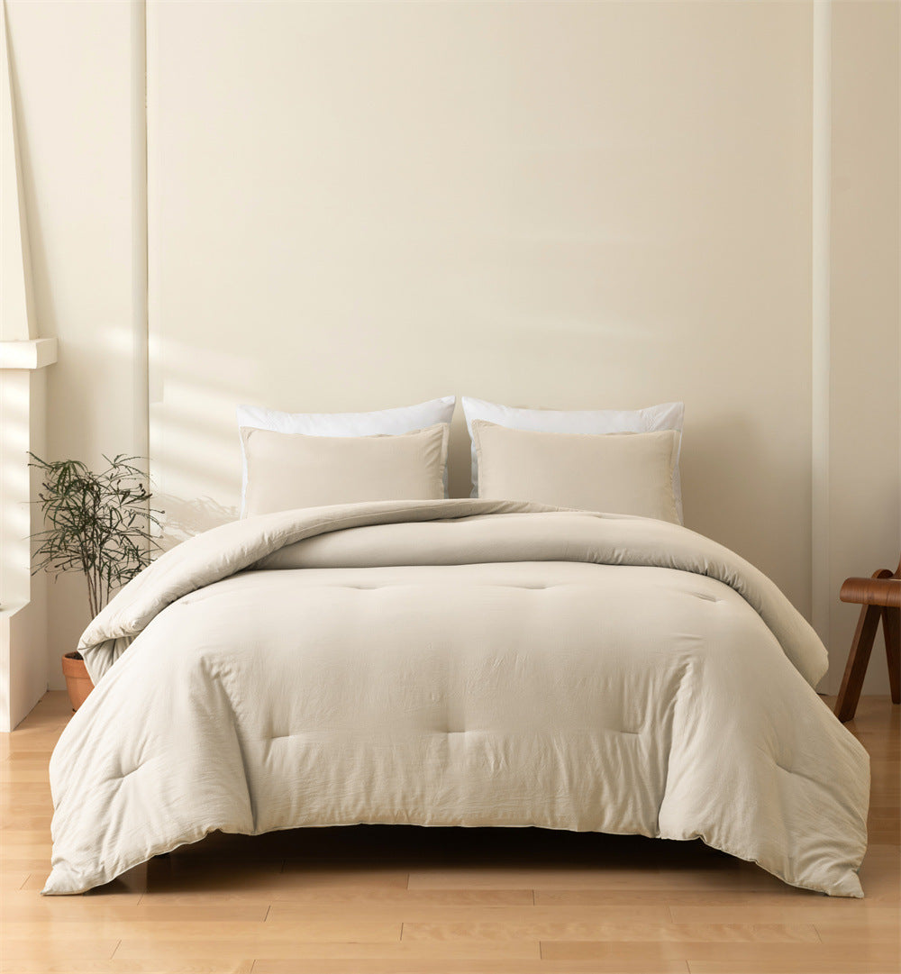 Solid Color Quilt and Pillowcase 3-Piece Set