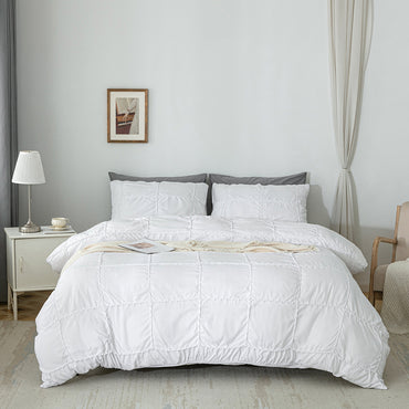 Brushed Cotton Plaid Crafted Duvet Cover and Pillowcase Set