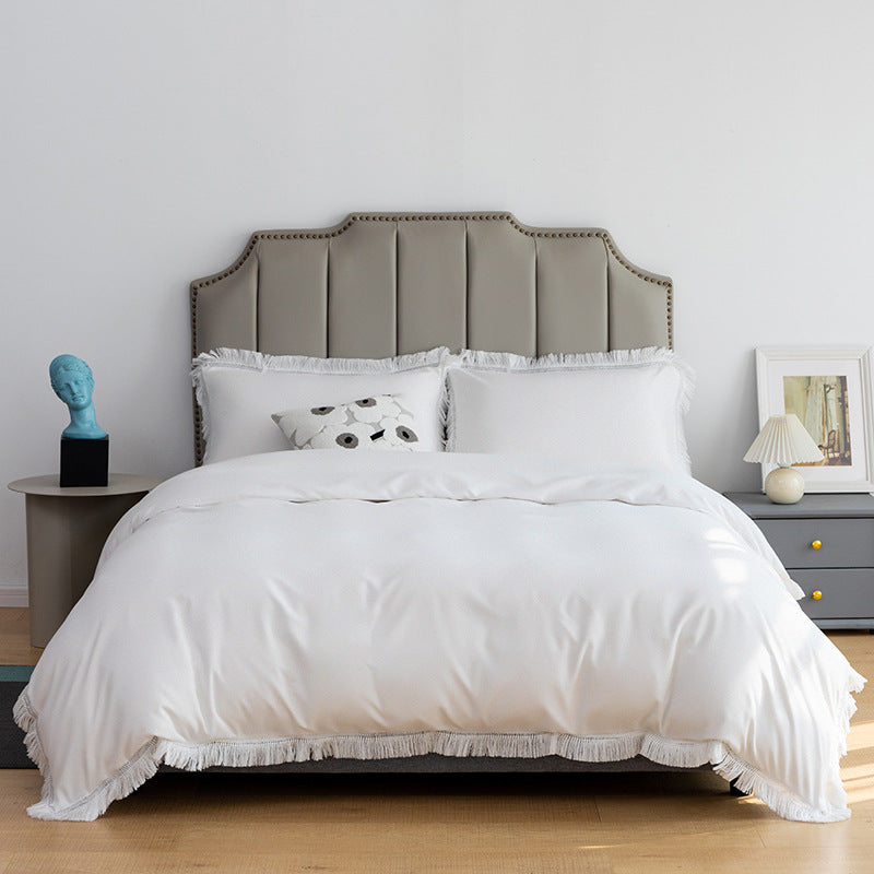 Tassel Lace Solid Color Simple Fashion Bedding Set - 3 Pieces - Calm Cloud Bedding