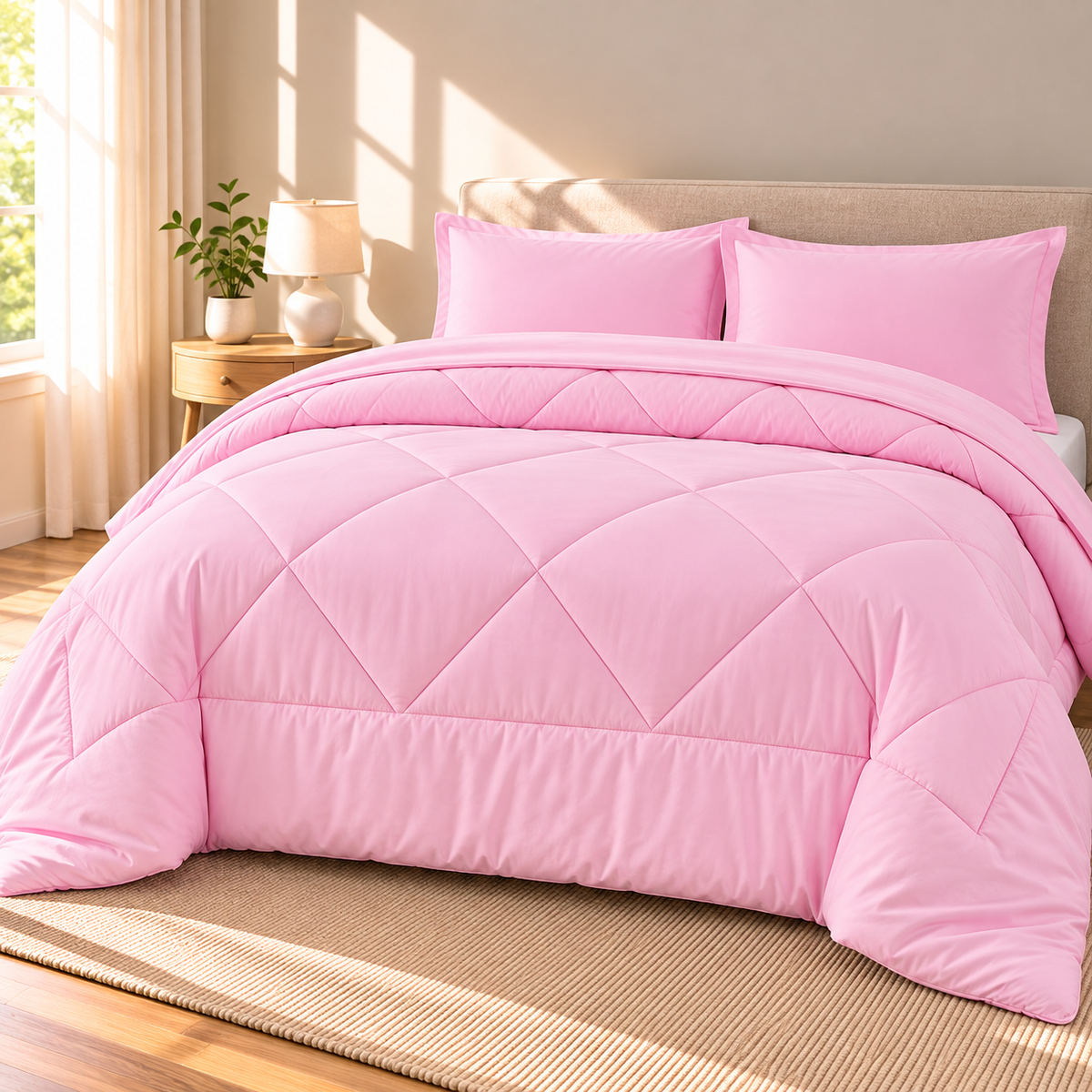 Bed in a Bag Comforter Set, Soft Pink