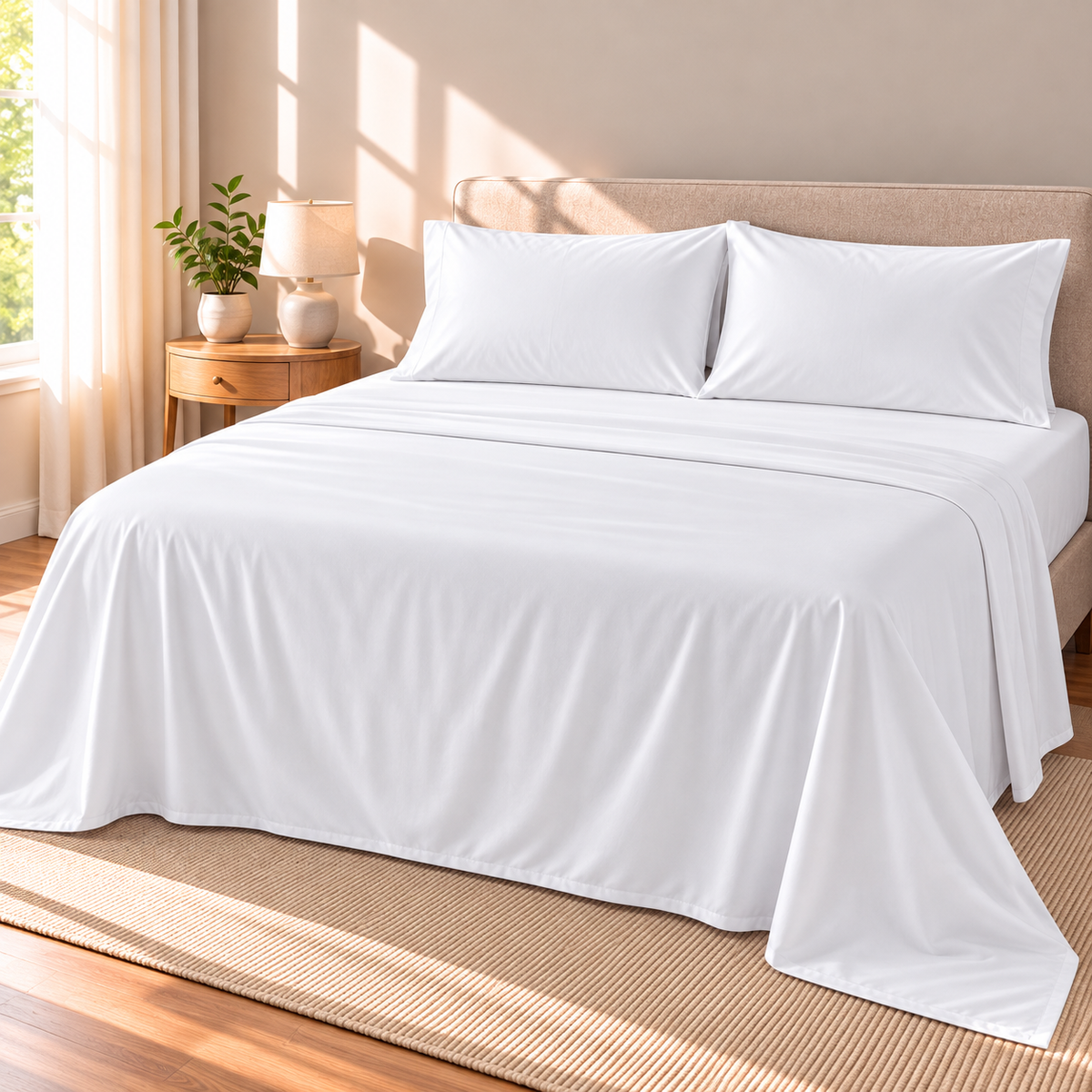 Deep Pocket Microfiber Sheet Set, White