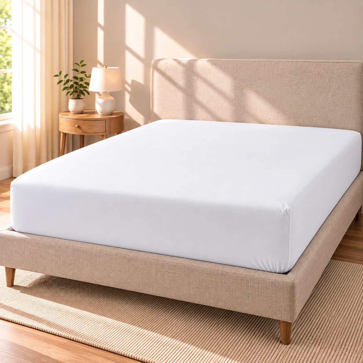 Deep Pocket Microfiber Fitted Sheet, White