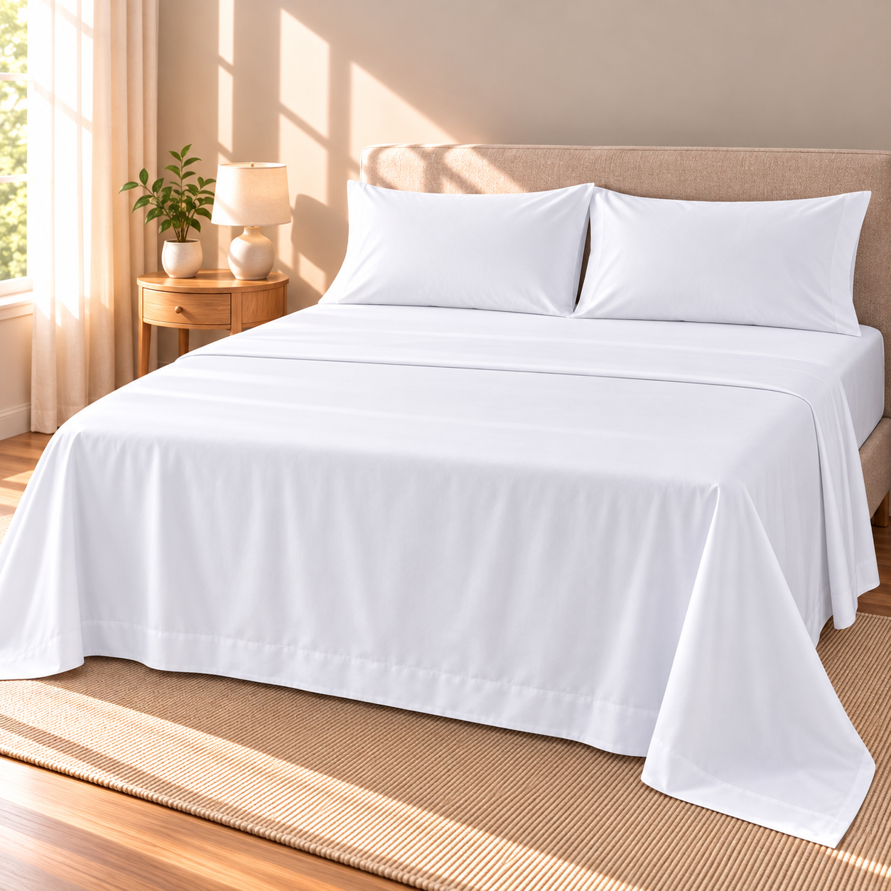 Ultra-Soft Microfiber Flat Sheet, White