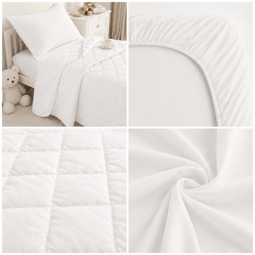 4-Piece Toddler Bedding Set – White