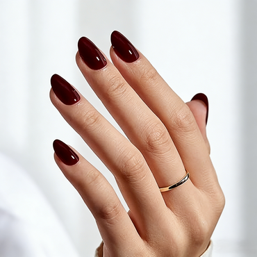 Deep Burgundy Stiletto Press-On Nails – Glossy, 24pcs