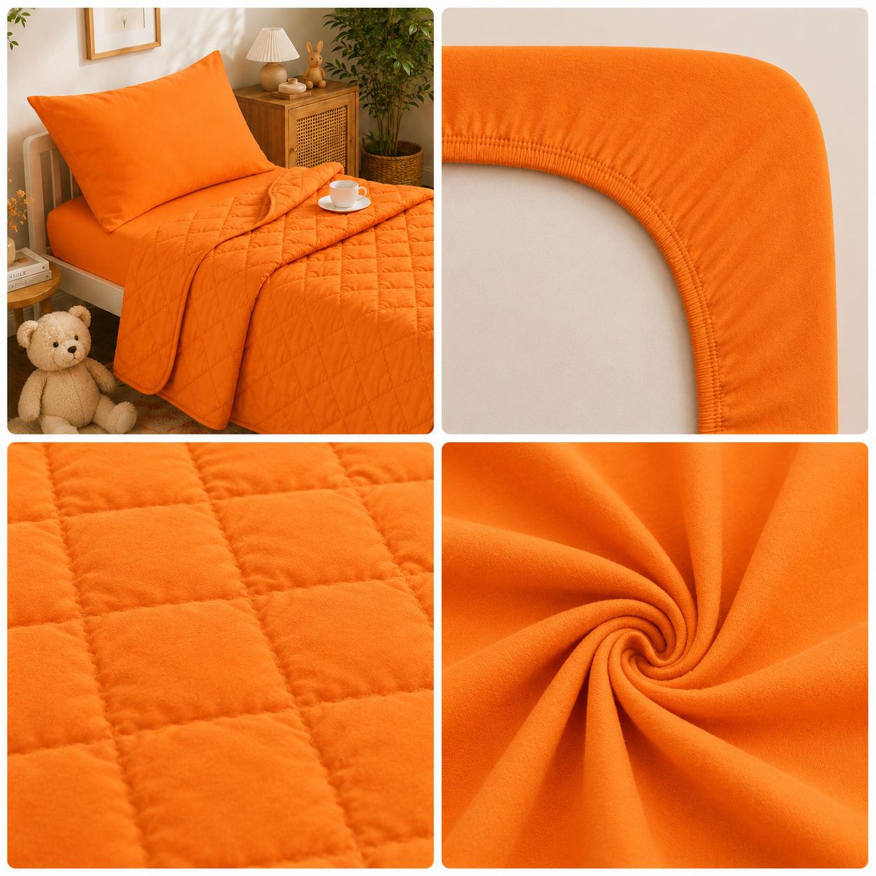 4-Piece Toddler Bedding Set – Orange Yellow