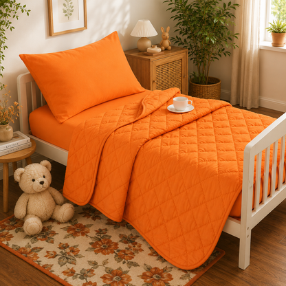 4-Piece Toddler Bedding Set – Orange Yellow