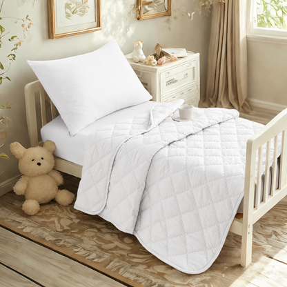 4-Piece Toddler Bedding Set – White