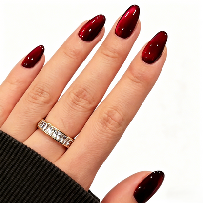 Autumn Mirror Red Press-On Nails – Stiletto, 24pcs