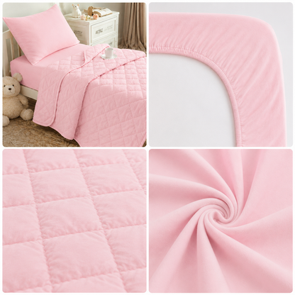 4-Piece Toddler Bedding Set – Pink