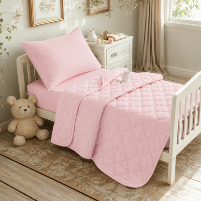 4-Piece Toddler Bedding Set – Pink