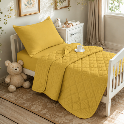 4-Piece Toddler Bedding Set – Yellow