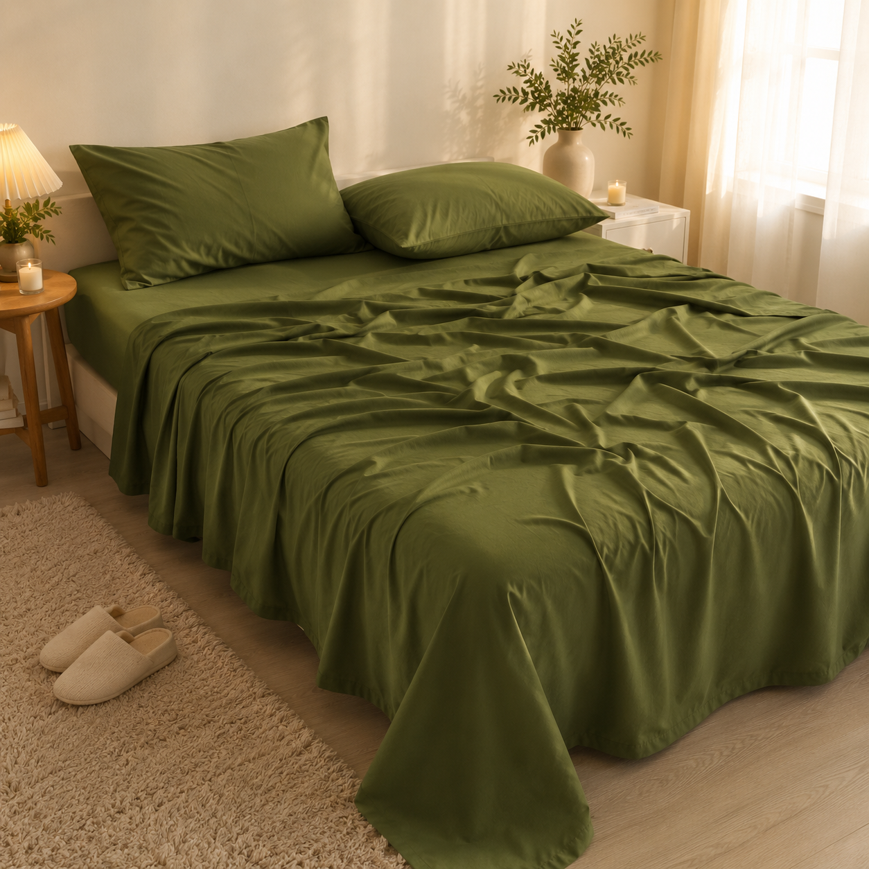 Cooling Bamboo Rayon Sheet Set – Army Green