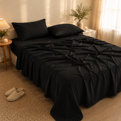 Cooling Bamboo Rayon Sheet Set – Black