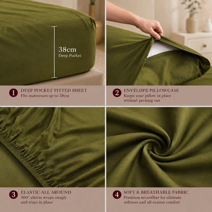 Cooling Bamboo Rayon Sheet Set – Army Green
