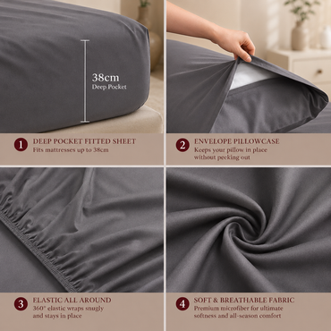 Cooling Bamboo Rayon Sheet Set – Gray