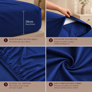 Cooling Bamboo Rayon Sheet Set – Navy Blue
