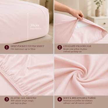 Cooling Bamboo Rayon Sheet Set – Pink