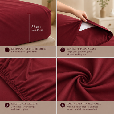 Cooling Bamboo Rayon Sheet Set – Wine Red