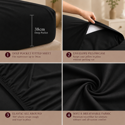 Cooling Bamboo Rayon Sheet Set – Black