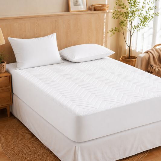 Waterproof Quilted Mattress Protector – White
